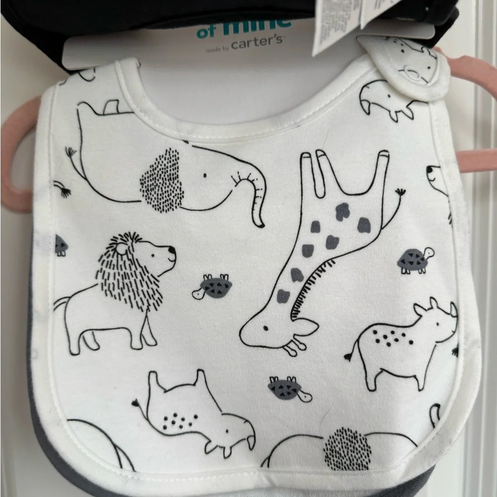 Carter's Black and Gray Bibs Soft Absorbent Accessories - Picture 2 of 4